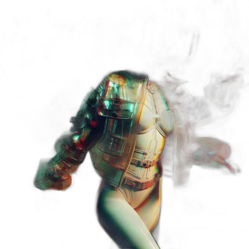 robot, mask, jacket, weapon transparent PNG cut-out