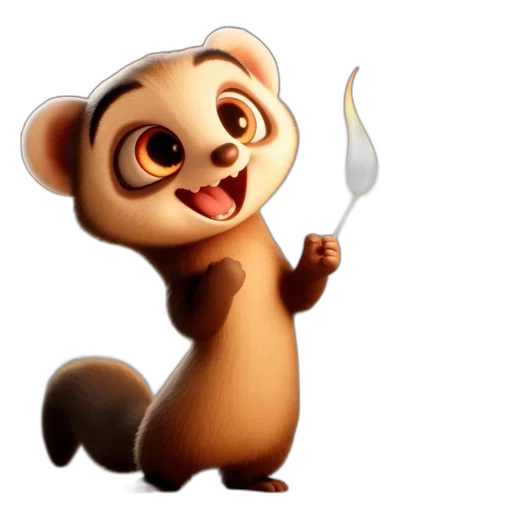 staff, animal, food, 3d render transparent PNG cut-out