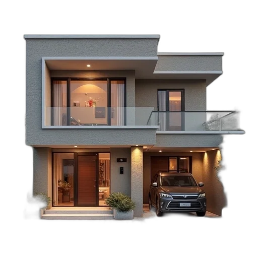 building, car, furniture, 3d render transparent PNG cut-out