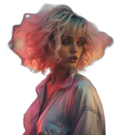 jacket, face, hair, dress transparent PNG cut-out