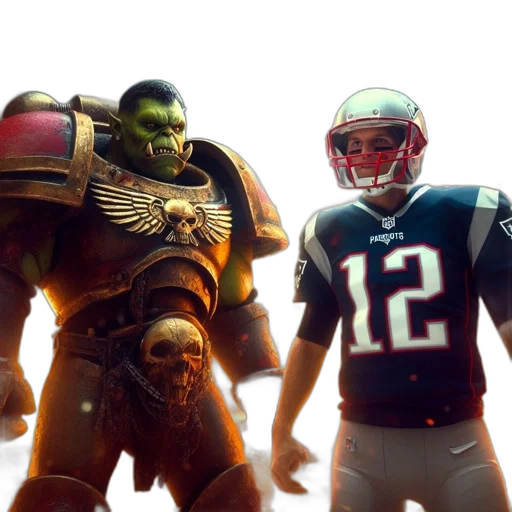 concept art, fantasy art, armored, orc-like transparent PNG cut-out