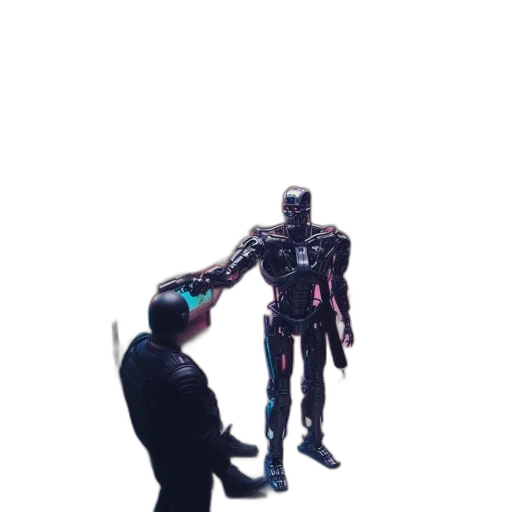 robot, staff, weapon, creature transparent PNG cut-out