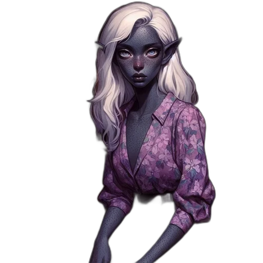 dress, creature, face, staff transparent PNG cut-out