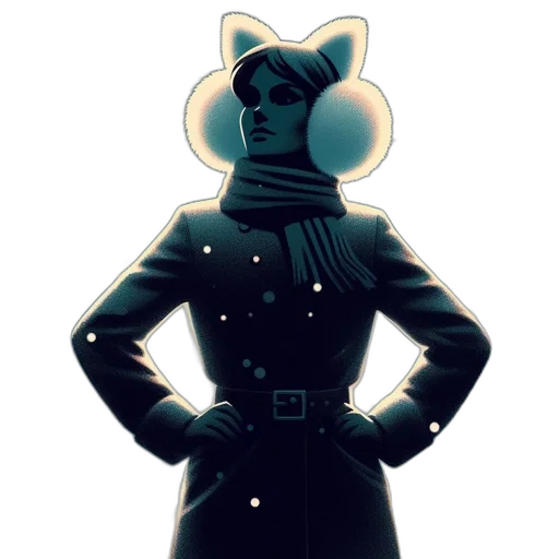 jacket, staff, robot, hat transparent PNG cut-out