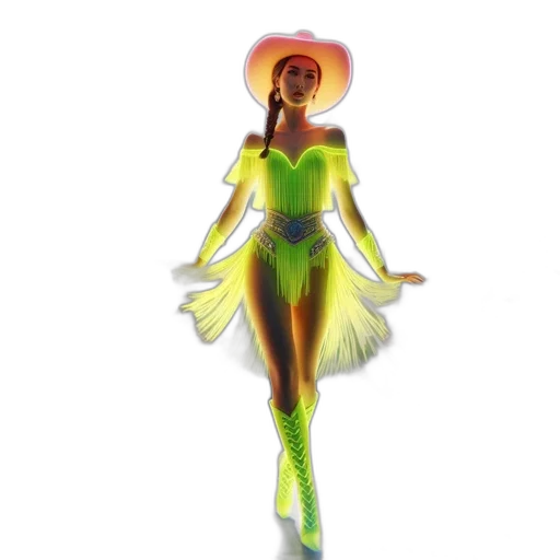 dress, flower, staff, hat transparent PNG cut-out