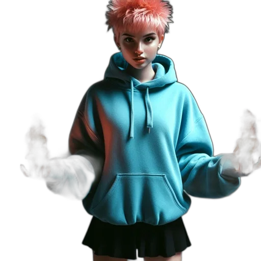 jacket, creature, weapon, staff transparent PNG cut-out