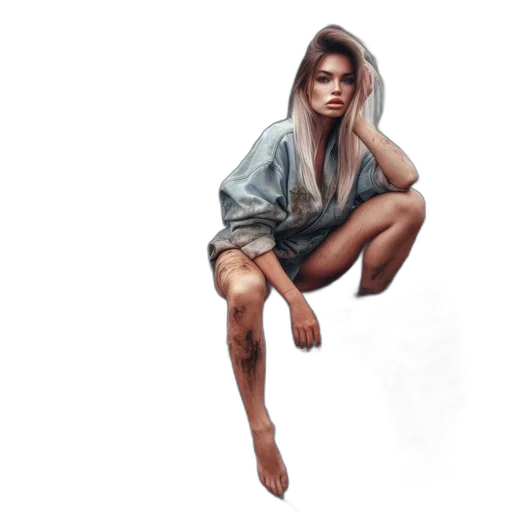 dress, jacket, hair, face transparent PNG cut-out