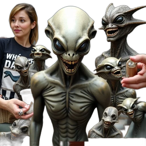 creature, mask, concept art, 3d render transparent PNG cut-out