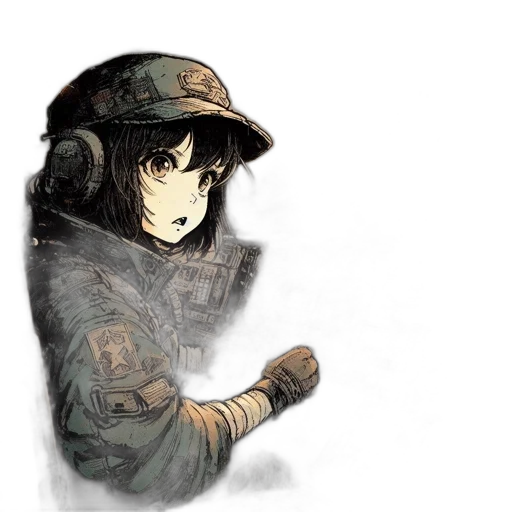 hat, weapon, jacket, watercolor transparent PNG cut-out