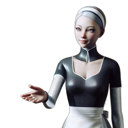 robot, dress, concept art, 3d render transparent PNG cut-out