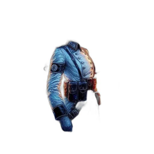 jacket, robot, creature, staff transparent PNG cut-out