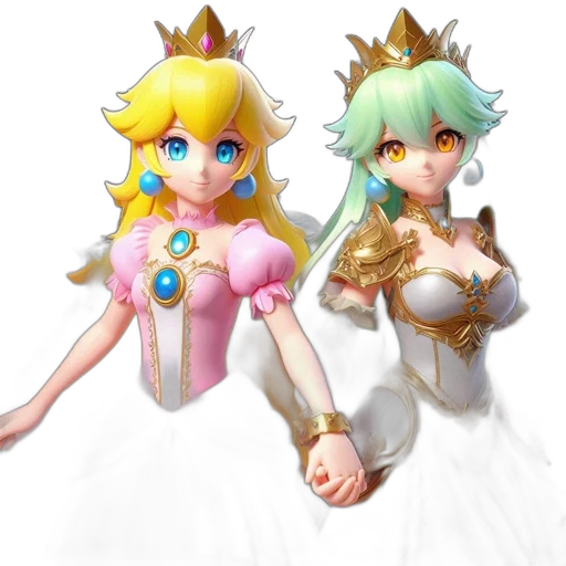 crown, dress, 3d render, concept art transparent PNG cut-out