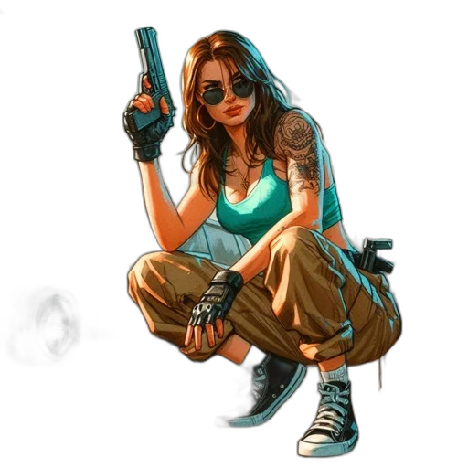 weapon, comic book art, concept art, cyberpunk transparent PNG cut-out