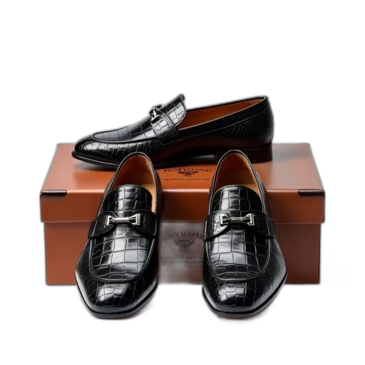 shoes, photorealistic, pair, black transparent PNG cut-out