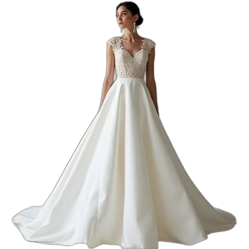 dress, monochrome, beautiful, white transparent PNG cut-out
