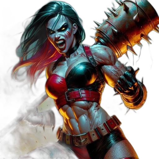 comic book art, concept art, fantasy art, intense transparent PNG cut-out