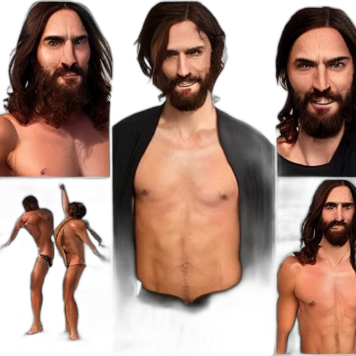 concept art, photorealistic, 3d render, jesus transparent PNG cut-out