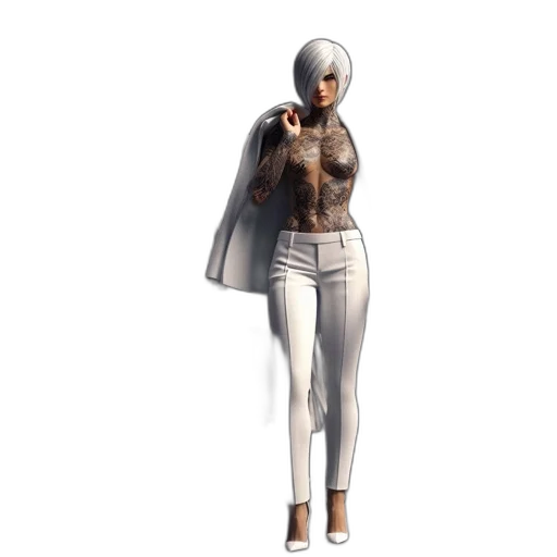 dress, staff, jacket, robot transparent PNG cut-out