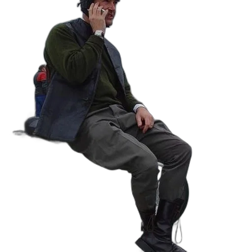 jacket, staff, shoes, face transparent PNG cut-out