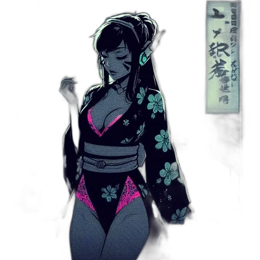 dress, concept art, cyberpunk, vaporwave transparent PNG cut-out