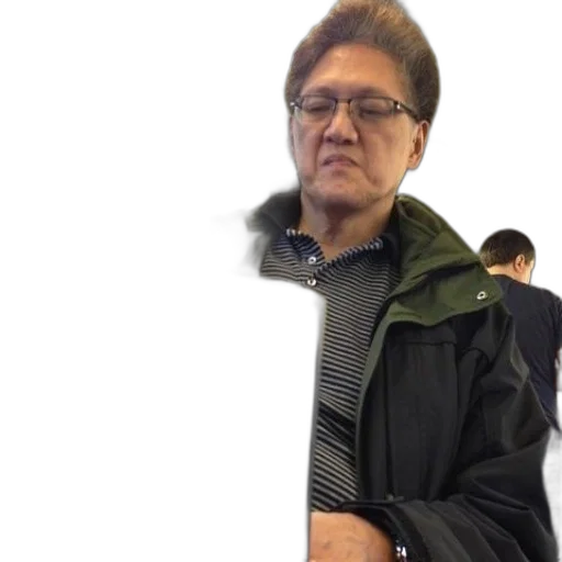 jacket, staff, face, creature transparent PNG cut-out