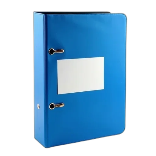 3d render, blue, binder, white transparent PNG cut-out