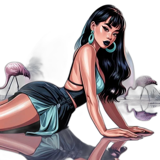 dress, comic book art, concept art, fantasy art transparent PNG cut-out