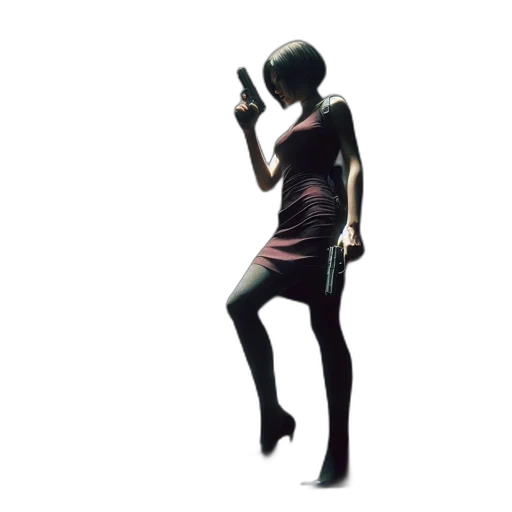 dress, staff, weapon, robot transparent PNG cut-out