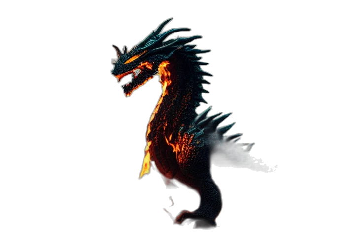 dragon, creature, animal, staff transparent PNG cut-out