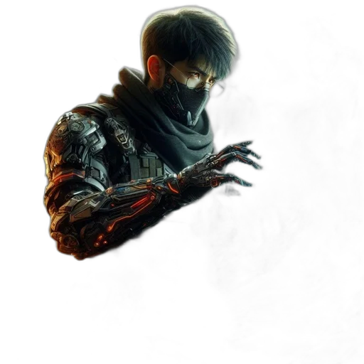 mask, weapon, jacket, face transparent PNG cut-out