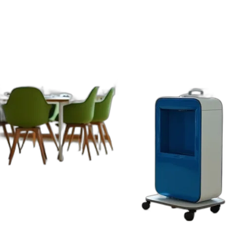 furniture, 3d render, blue, white transparent PNG cut-out