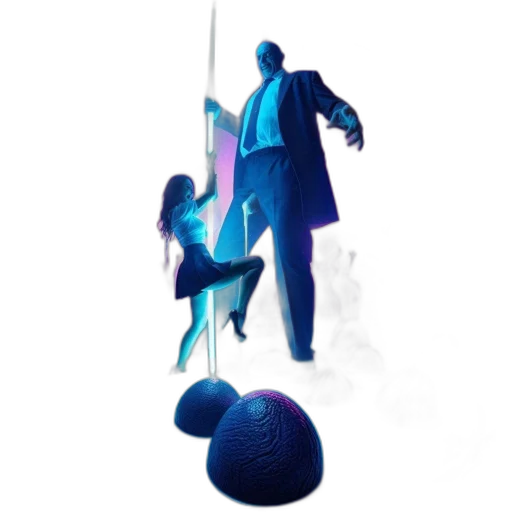 umbrella, staff, concept art, 3d render transparent PNG cut-out