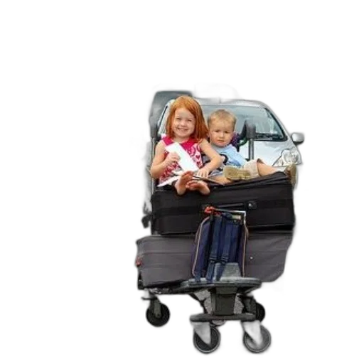 car, furniture, two, children transparent PNG cut-out