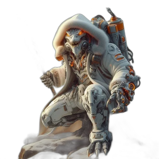robot, creature, face, weapon transparent PNG cut-out