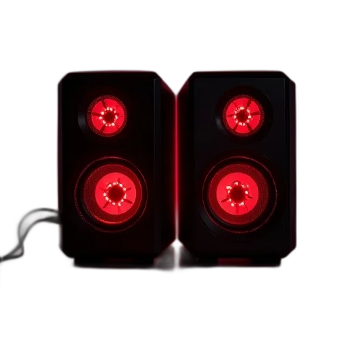 3d render, pair, gaming, speakers transparent PNG cut-out