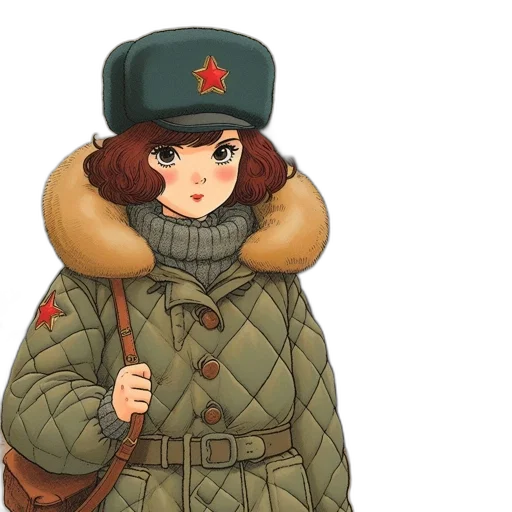 jacket, hat, weapon, staff transparent PNG cut-out