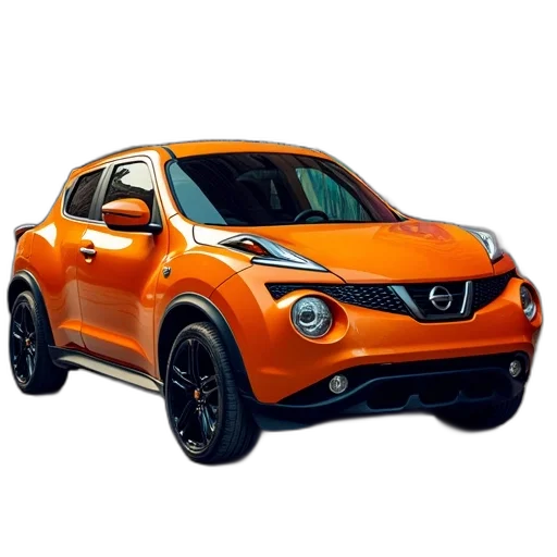 car, 3d render, photorealistic, orange transparent PNG cut-out