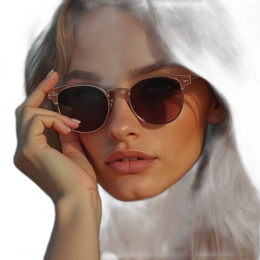 face, jacket, jewelry, hair transparent PNG cut-out