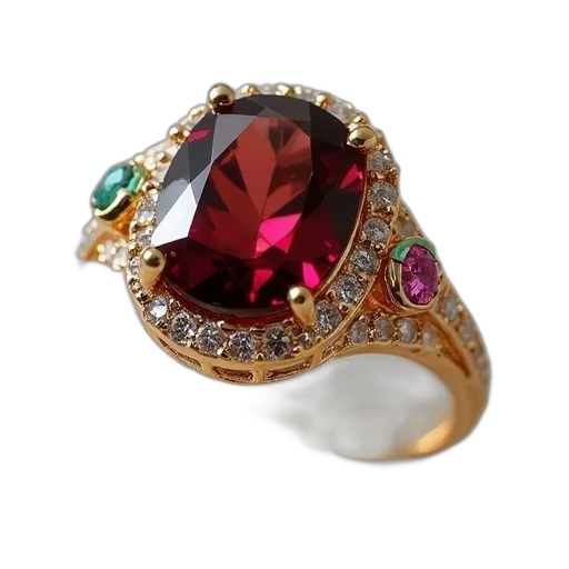 jewelry, crown, red, gold transparent PNG cut-out