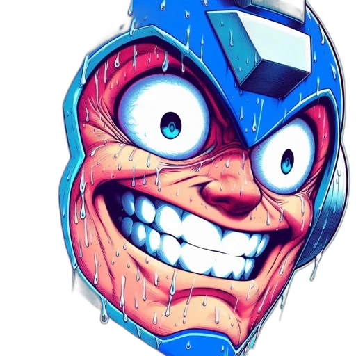 face, robot, mask, comic book art transparent PNG cut-out