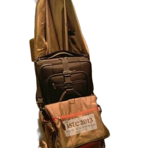 jacket, staff, weapon, earth tones transparent PNG cut-out