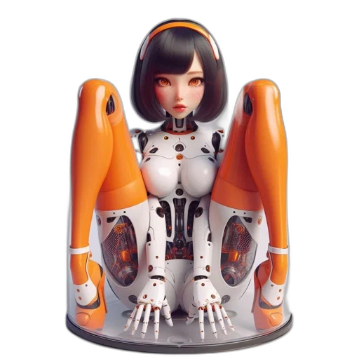 robot, concept art, 3d render, outer space transparent PNG cut-out