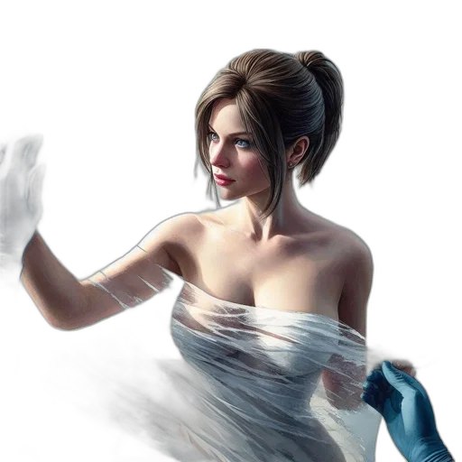 dress, hair, face, mask transparent PNG cut-out
