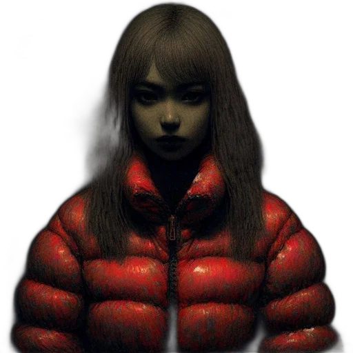 jacket, face, creature, hair transparent PNG cut-out