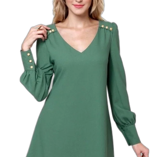 dress, green, earth tones, monochrome transparent PNG cut-out