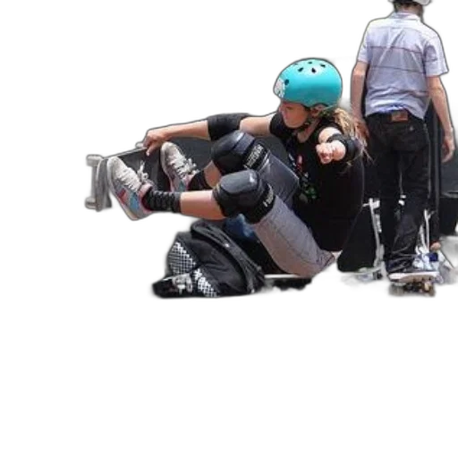 staff, skateboarder, wearing, teal transparent PNG cut-out