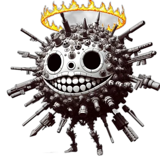 crown, weapon, robot, staff transparent PNG cut-out