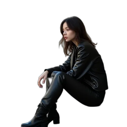 jacket, shoes, staff, photorealistic transparent PNG cut-out