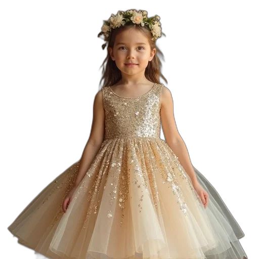 dress, photorealistic, gold, sequin transparent PNG cut-out