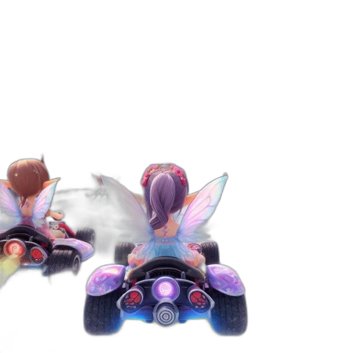 car, 3d render, concept art, vaporwave transparent PNG cut-out